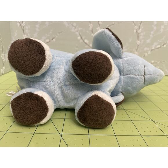 Carter's Child of Mine Light Blue and Brown Plush 8" Elephant Stuffed Animal Toy - Picture 8 of 14